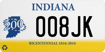 IN license plate 008JK