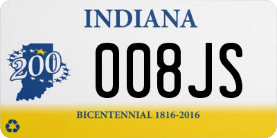 IN license plate 008JS