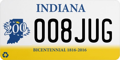 IN license plate 008JUG