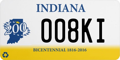 IN license plate 008KI