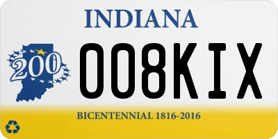 IN license plate 008KIX