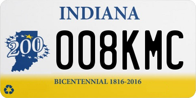 IN license plate 008KMC