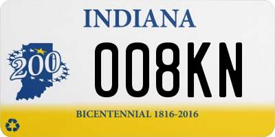 IN license plate 008KN