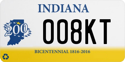 IN license plate 008KT