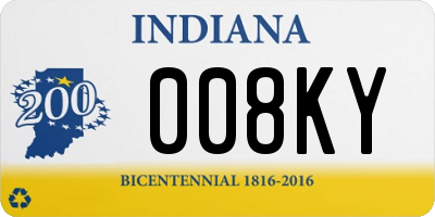 IN license plate 008KY