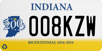 IN license plate 008KZW