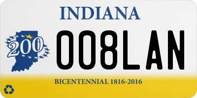 IN license plate 008LAN