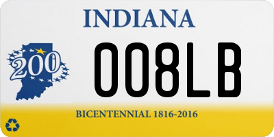 IN license plate 008LB