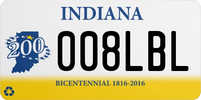 IN license plate 008LBL