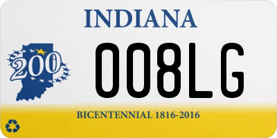 IN license plate 008LG