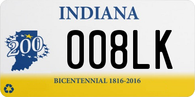 IN license plate 008LK