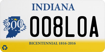IN license plate 008LOA
