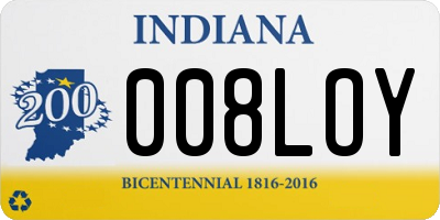 IN license plate 008LOY