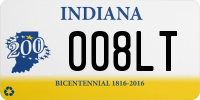 IN license plate 008LT