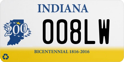 IN license plate 008LW