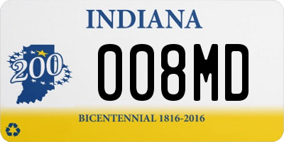 IN license plate 008MD