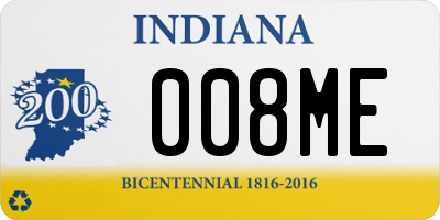 IN license plate 008ME