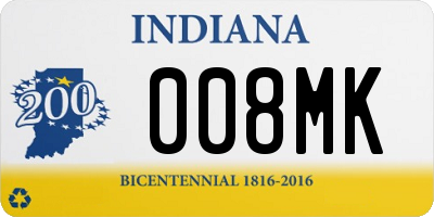 IN license plate 008MK