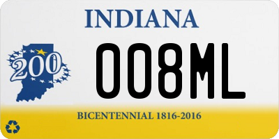 IN license plate 008ML