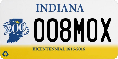 IN license plate 008MOX