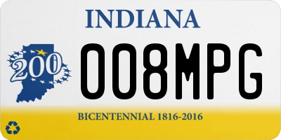 IN license plate 008MPG
