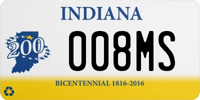 IN license plate 008MS