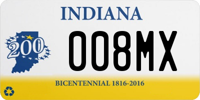 IN license plate 008MX