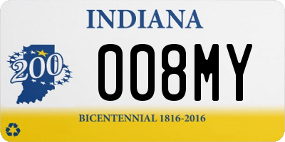 IN license plate 008MY