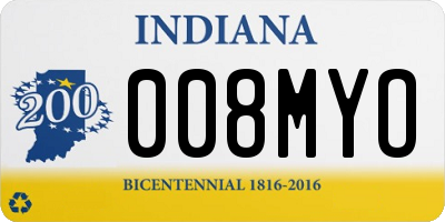 IN license plate 008MYO
