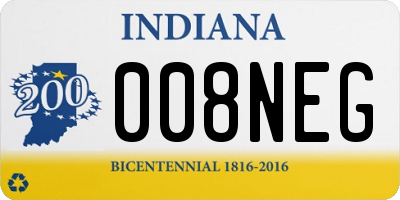 IN license plate 008NEG