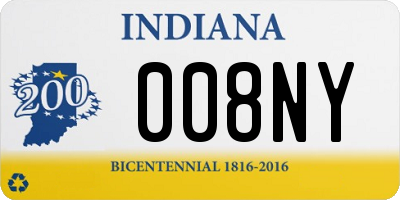 IN license plate 008NY