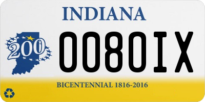 IN license plate 008OIX
