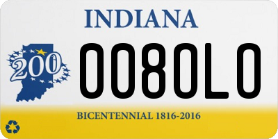 IN license plate 008OLO