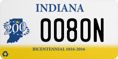 IN license plate 008ON