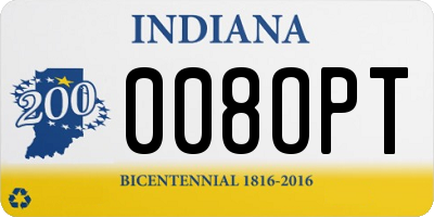 IN license plate 008OPT