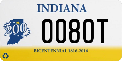 IN license plate 008OT