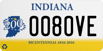 IN license plate 008OVE