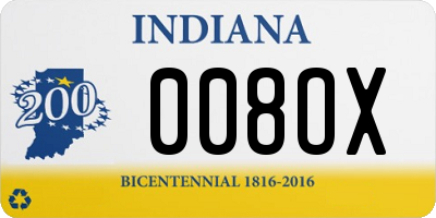 IN license plate 008OX