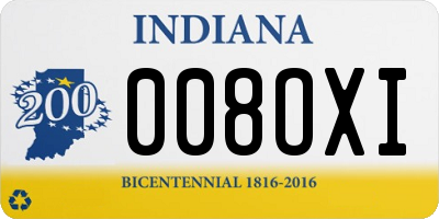 IN license plate 008OXI