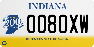 IN license plate 008OXW