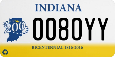 IN license plate 008OYY