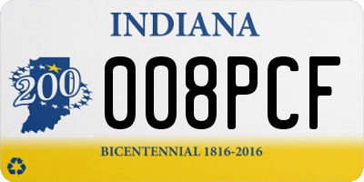 IN license plate 008PCF