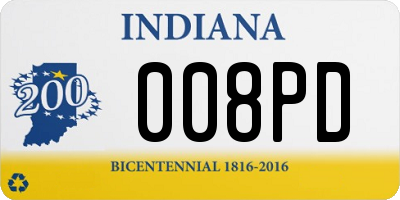 IN license plate 008PD