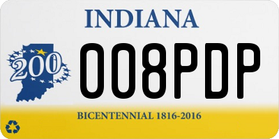 IN license plate 008PDP