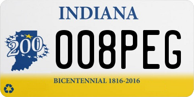 IN license plate 008PEG
