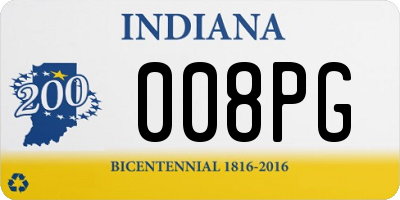 IN license plate 008PG