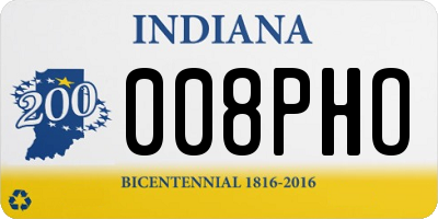 IN license plate 008PHO