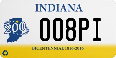 IN license plate 008PI