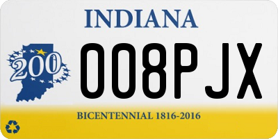 IN license plate 008PJX