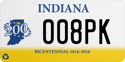 IN license plate 008PK